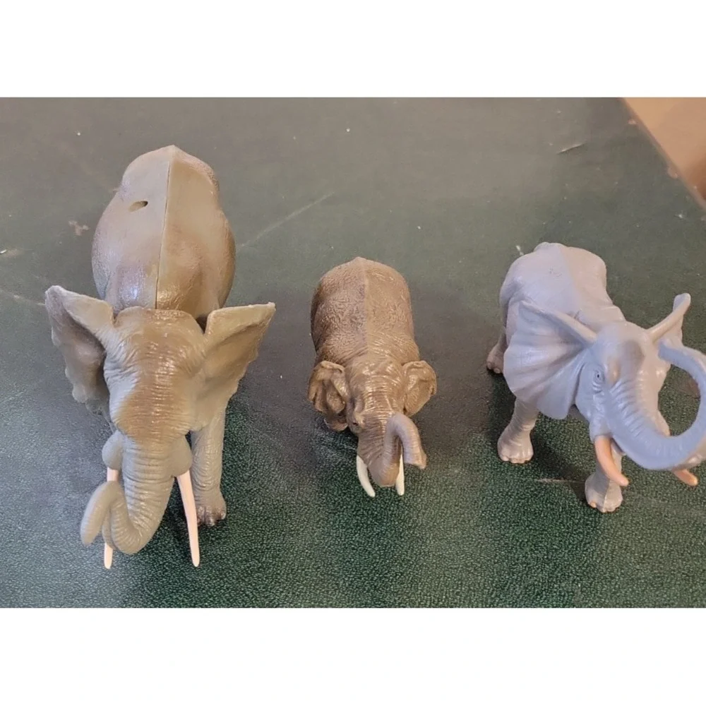 African Elephant Lot Figures Collectibles Jungle Zoo animals hard plastic